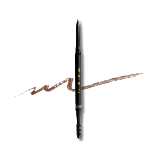 Eyebrow pencil with brown line on a white background