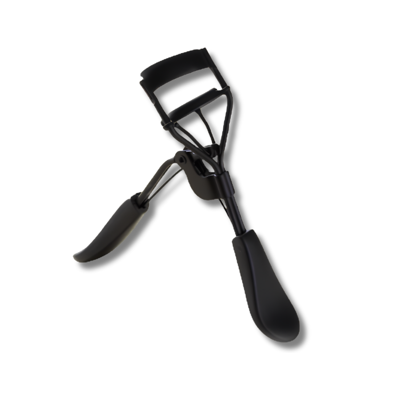 Black eyelash curler on a white background