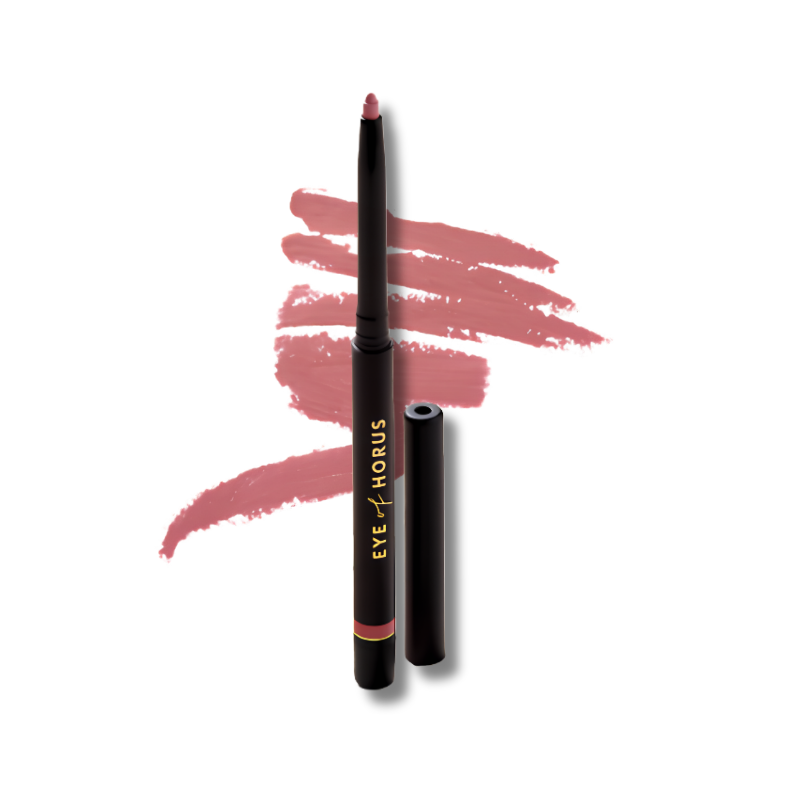 Lip liner with pink swatch and 'Eye of Horus' branding on a white background