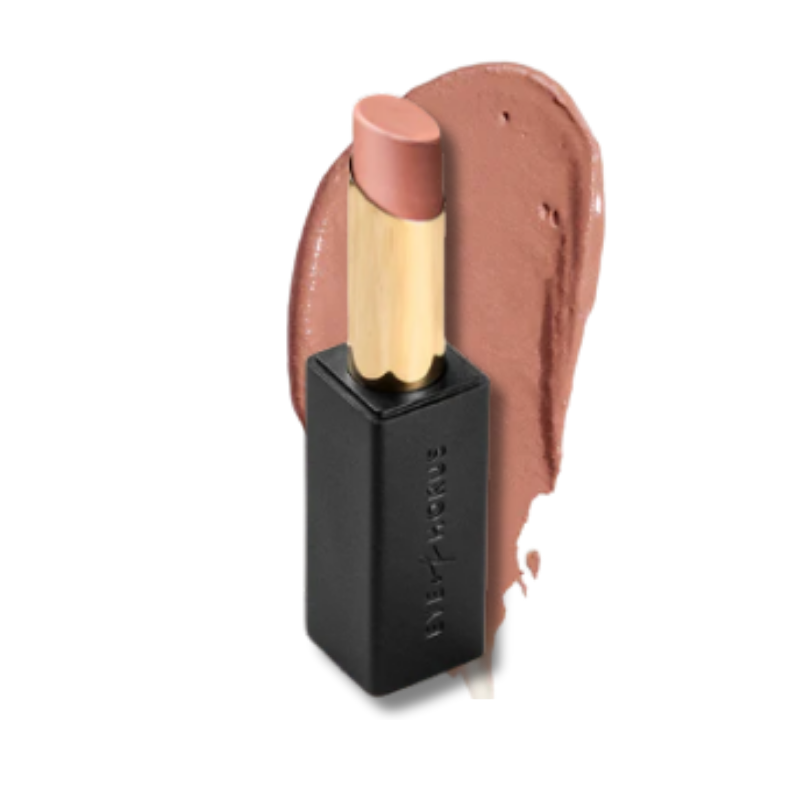 Lipstick with a swatch on a white background