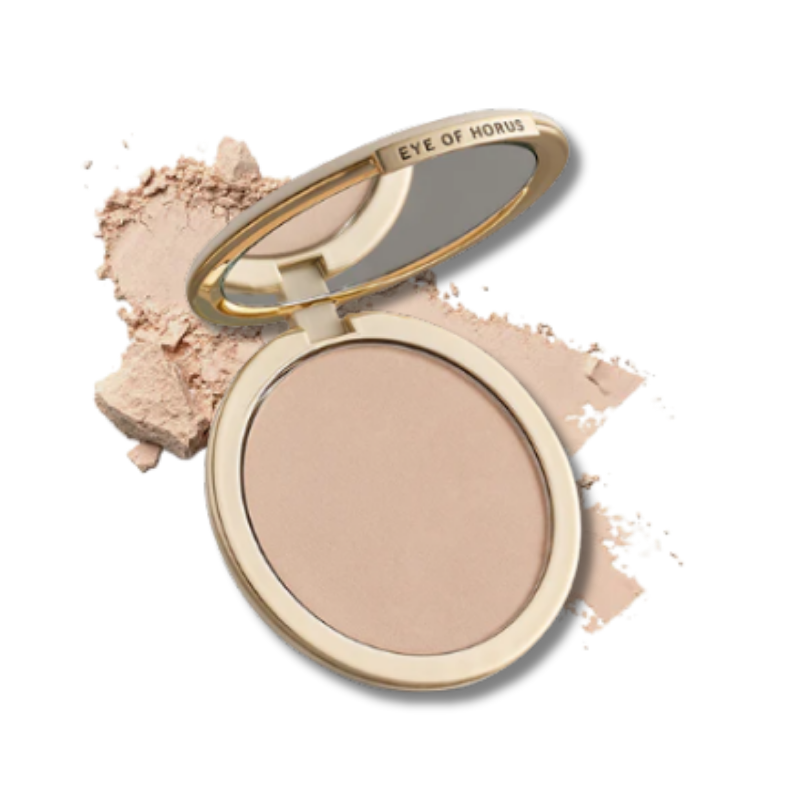 Eye Of Horus Pressed Powder supports an even complexion and helps maintain smooth shine controlled skin