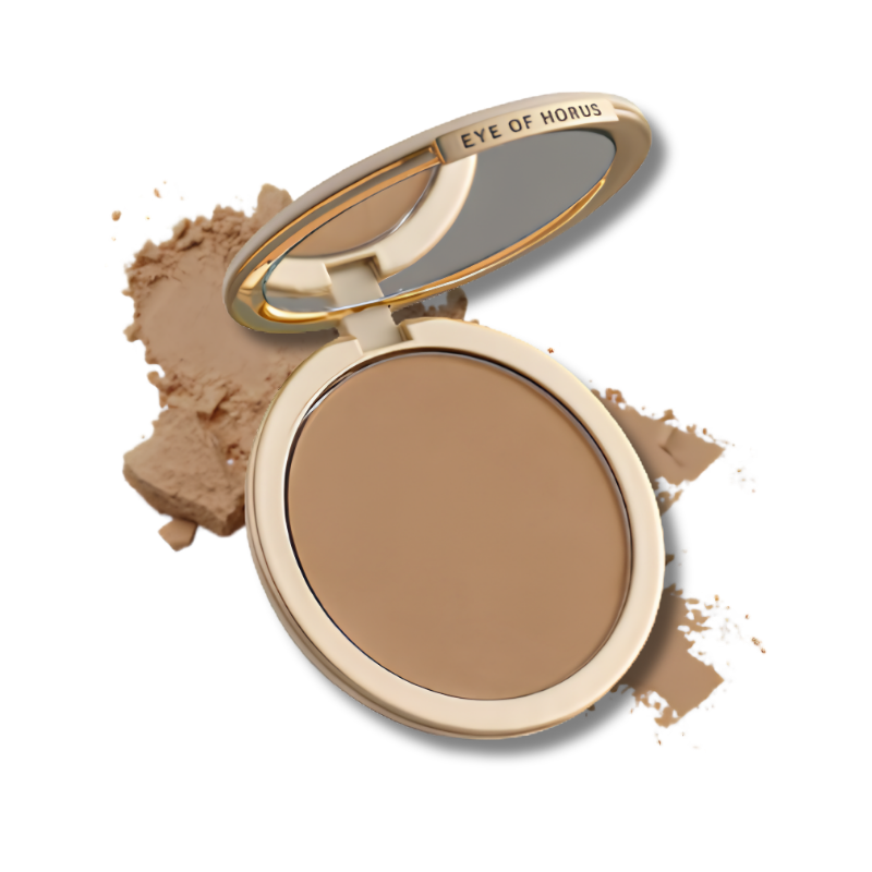 Eye Of Horus Pressed Powder supports an even complexion and helps maintain smooth shine controlled skin