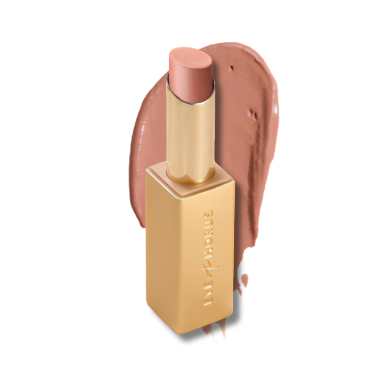 Lipstick with a swatch of color on a white background