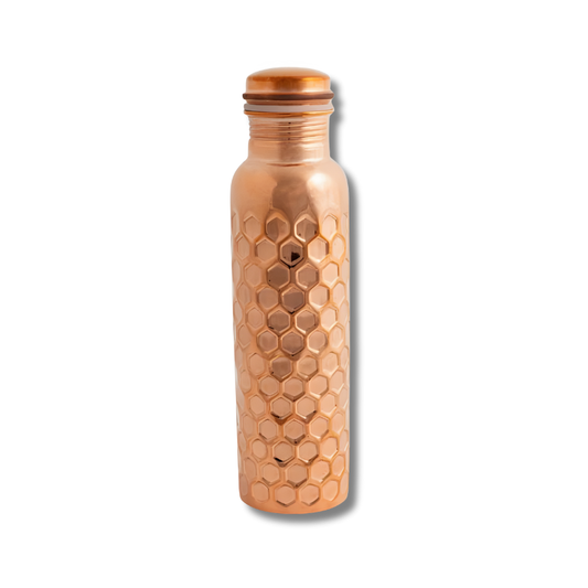 Goodly Gosh Copper Water Bottle Diamond Hammered Charisma