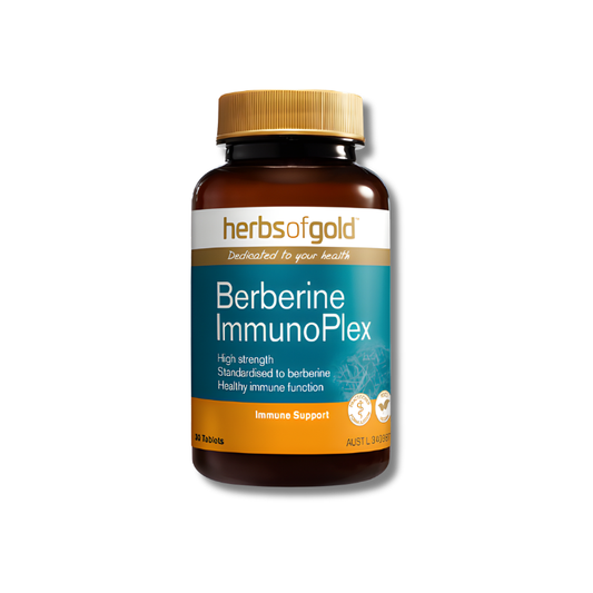Herbs of Gold Berberine ImmunoPlex tablets support immune system function as a berberine supplement.