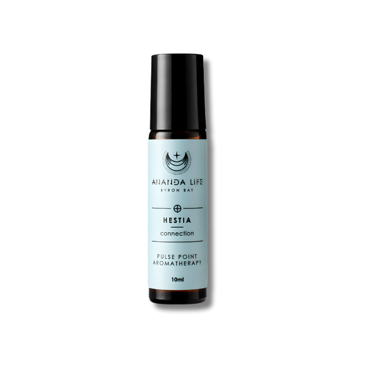 Ananda Life Hestia Pulse Point Aromatherapy Oil supports relaxation through topical aromatherapy use.
