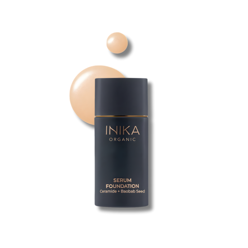 Certified Organic Serum Foundation with Ceramides and Baobab Seed for radiant, hydrated, and youthful-looking skin