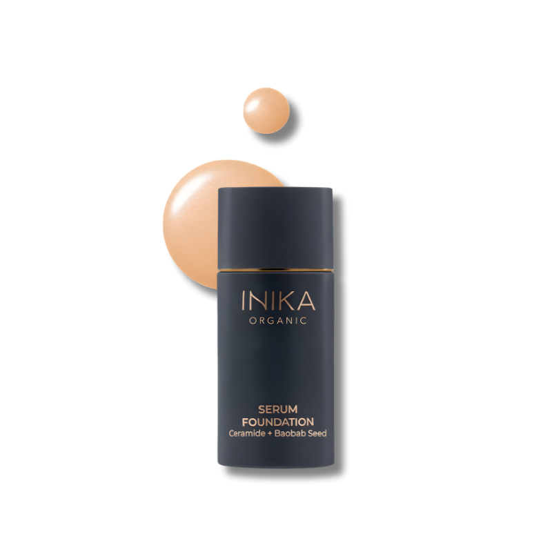 Certified Organic Serum Foundation with Ceramides and Baobab Seed for radiant, hydrated, and youthful-looking skin