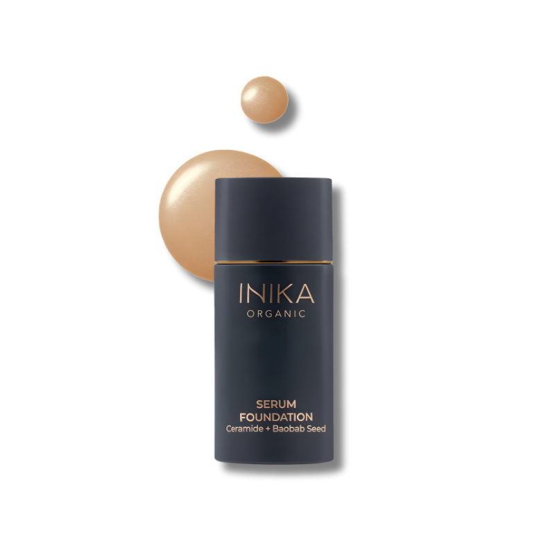 Certified Organic Serum Foundation with Ceramides and Baobab Seed for radiant, hydrated, and youthful-looking skin
