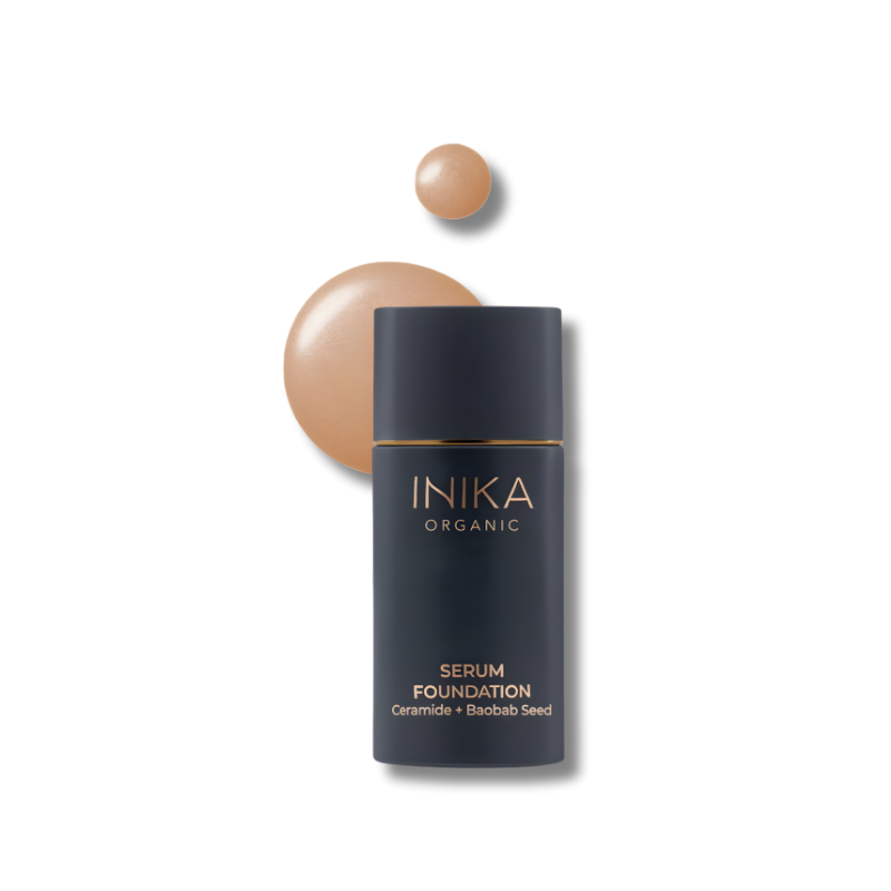 Certified Organic Serum Foundation with Ceramides and Baobab Seed for radiant, hydrated, and youthful-looking skin