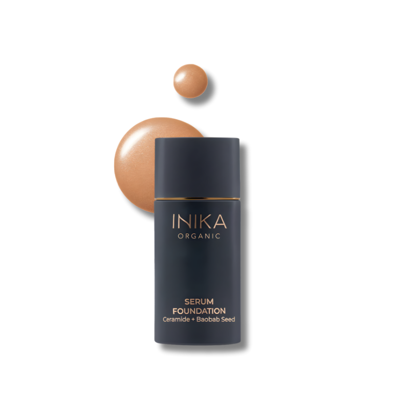 Certified Organic Serum Foundation with Ceramides and Baobab Seed for radiant, hydrated, and youthful-looking skin
