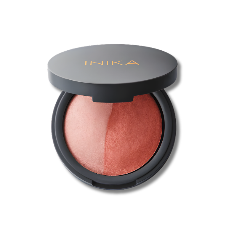 Inika Organic Baked Blush Duo Burnt Peach shade