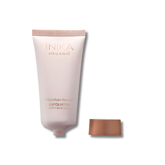 INIKA Organic Phytofuse Renew Exfoliator tube with AHA caviar lime