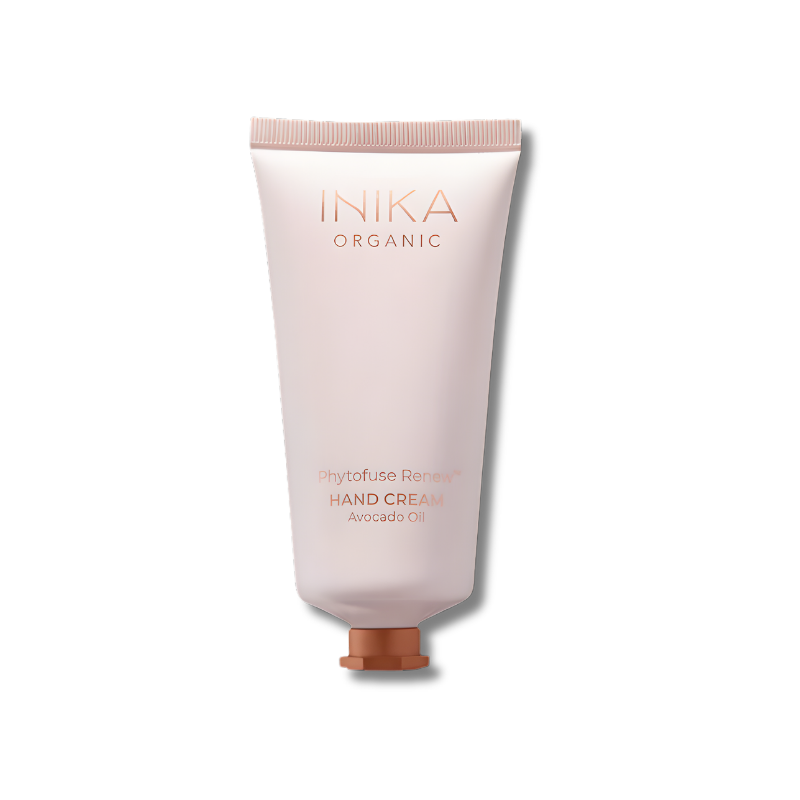 INIKA Organic Phytofuse Renew Hand Cream tube with avocado oil