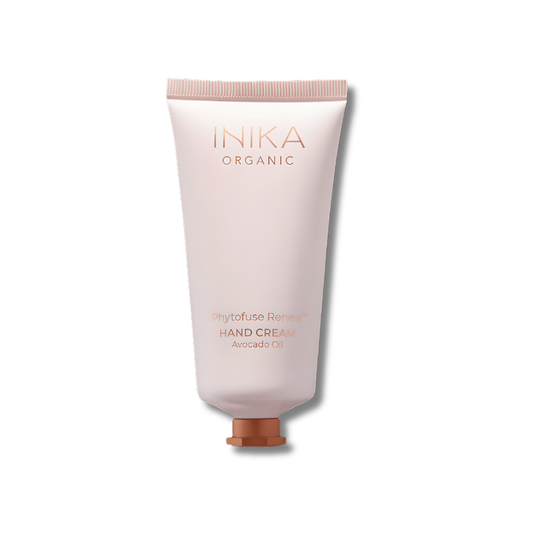 INIKA Organic Phytofuse Renew Hand Cream tube with avocado oil