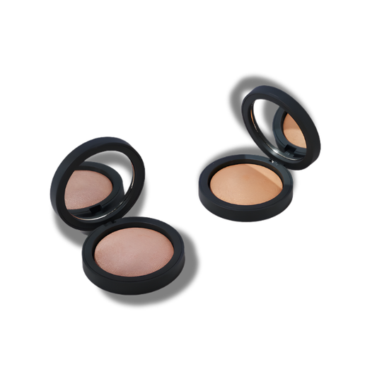 INIKA Organic Baked Mineral Illuminiser compact with soft shimmer powder for a natural radiant glow