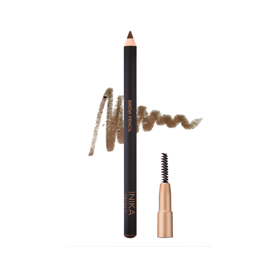INIKA Organic Brow Pencil Brunette with spoolie brush
