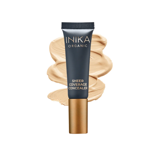 INIKA Organic Sheer Coverage Concealer in Sand shade with lightweight natural finish