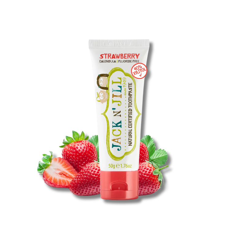 Jack N' Jill Natural Certified Toothpaste supports gentle oral care for babies and children from 6 months as a fluoride free, xylitol-based toothpaste.