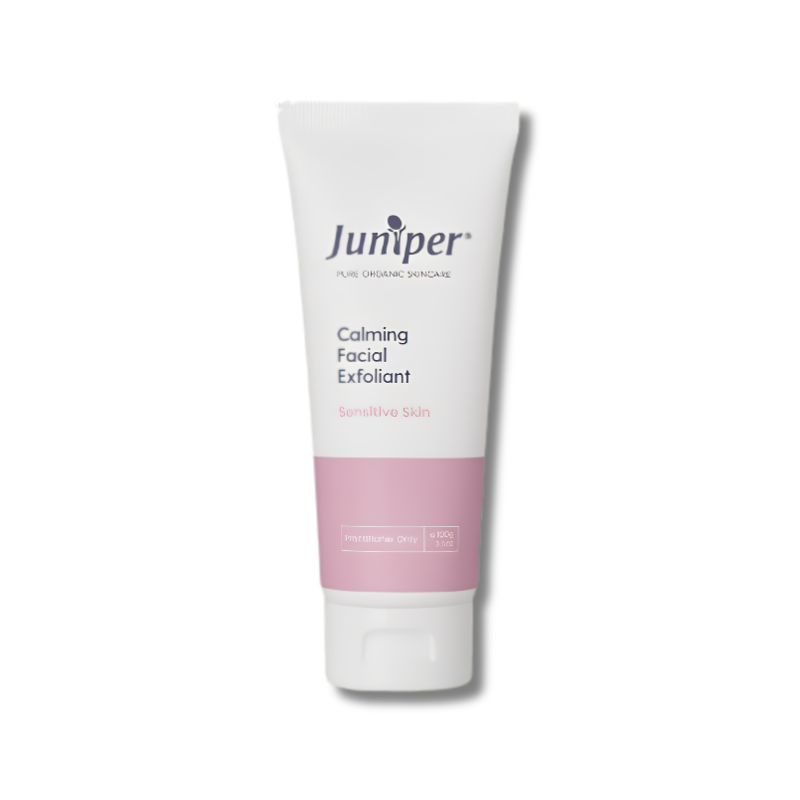 Juniper Calming Facial Exfoliant supports gentle exfoliation and helps maintain smooth hydrated skin