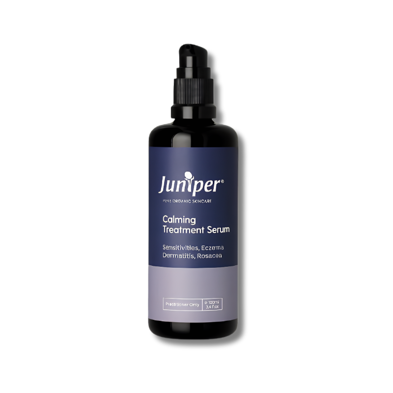 Juniper Calming Treatment Serum supports skin hydration and helps maintain calm comfortable skin