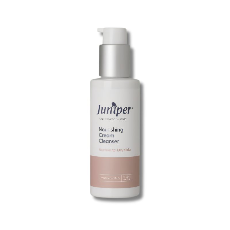 Juniper Nourishing Cream Cleanser supports gentle cleansing and helps maintain soft hydrated skin