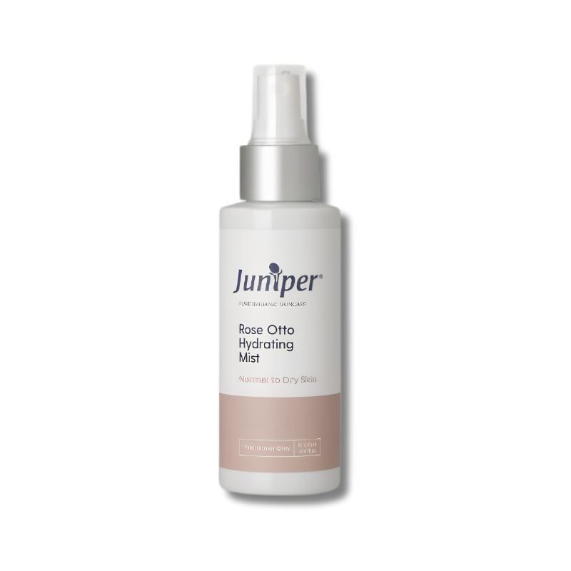 Juniper Rose Otto Hydrating Mist supports skin hydration and helps maintain refreshed balanced skin