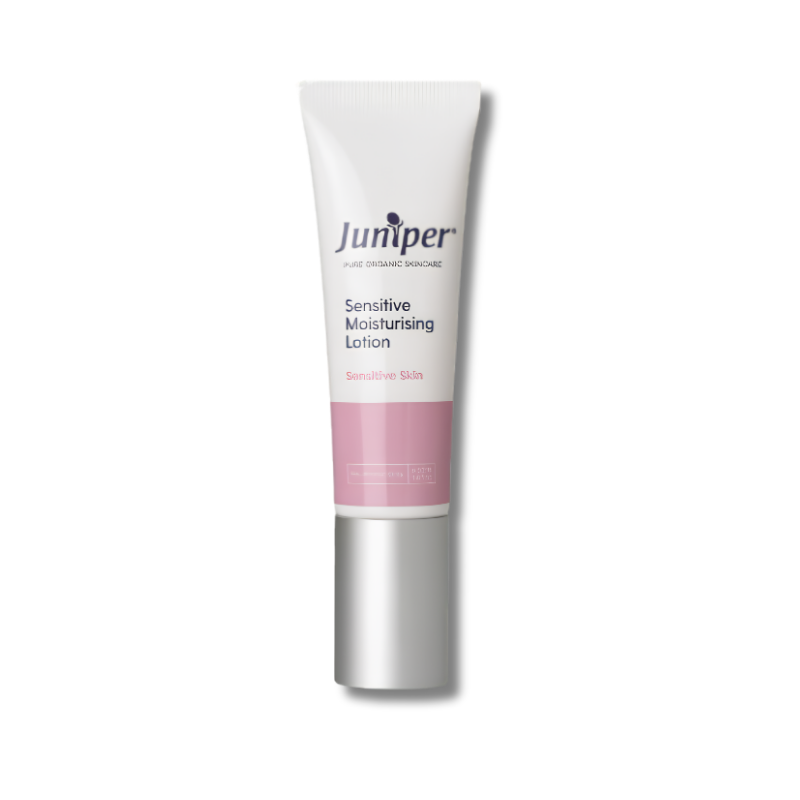 Juniper Sensitive Moisturising Lotion supports skin hydration and helps maintain calm comfortable skin