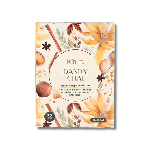 Dandy Chai is a caffeine free roasted dandelion and warming chai spice beverage for everyday enjoyment.