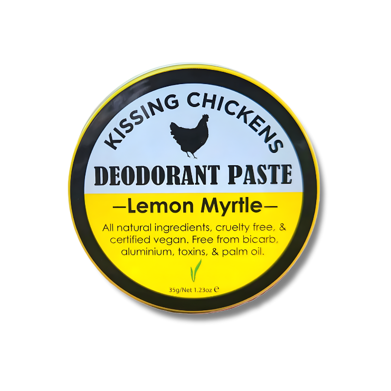 Bicarb-free magnesium lemon myrtle deodorant paste for sensitive skin, vegan and nurse-developed for lasting freshness