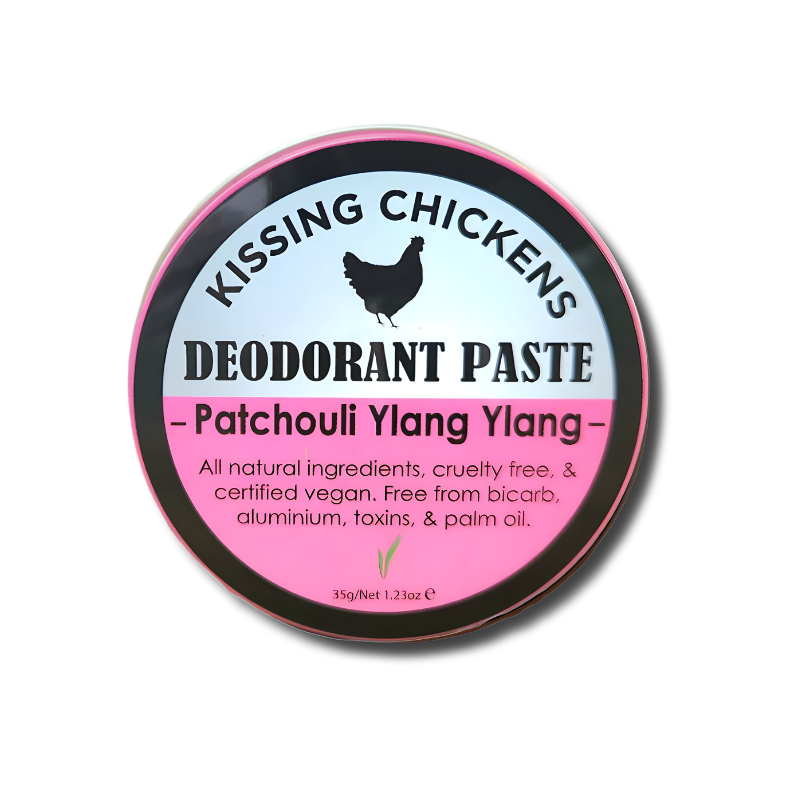Bicarb-free magnesium patchouli ylang-ylang deodorant paste for sensitive skin, vegan and nurse-developed for lasting freshness