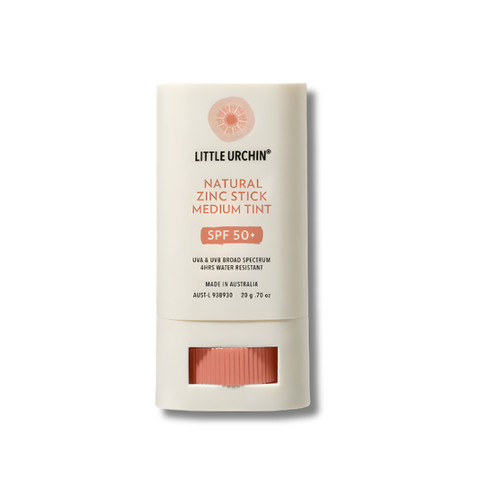Natural SPF 50+ tinted sunscreen – vegan, reef safe, and chemical-free sun protection for the whole family