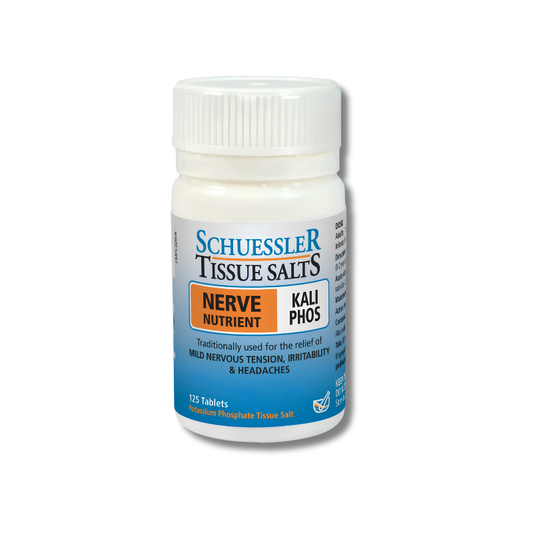 Schuessler Tissue Salts Nerve Nutrient Kali Phos bottle on a white background