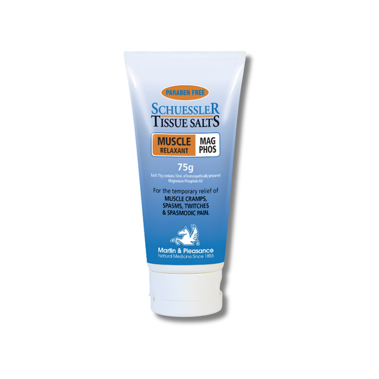 Tube of Schuessler Tissue Salts Muscle Relaxant on a white background