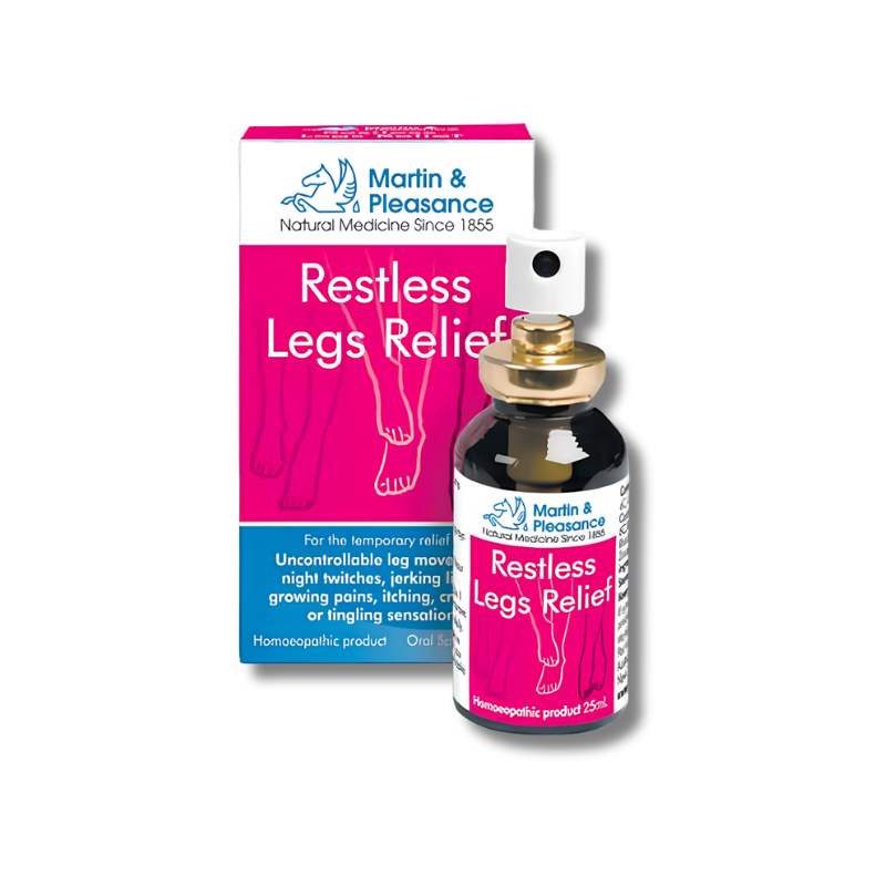 Restless Legs Relief Spray supports temporary relief of restless legs symptoms as a lactose free homeopathic oral spray
