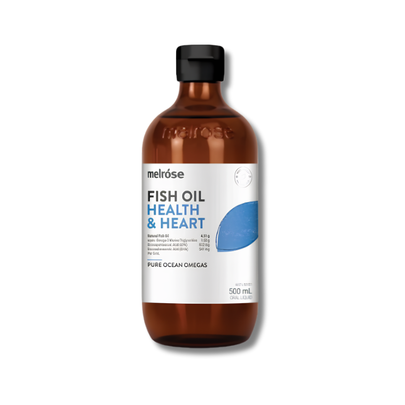 Melrose Fish Oil Health and Heart supports cardiovascular health and helps maintain healthy omega 3 levels