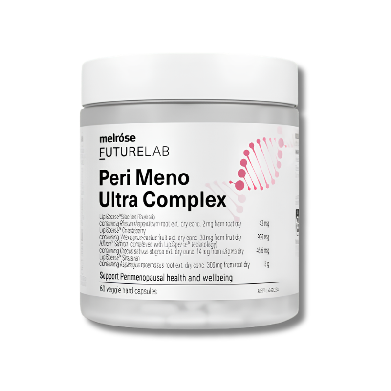 Melrose FutureLab Peri Meno Ultra Complex supports perimenopausal health and helps maintain general wellbeing in women