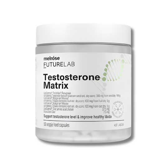 Melrose FutureLab Testosterone Matrix supports healthy testosterone levels and helps maintain male reproductive health
