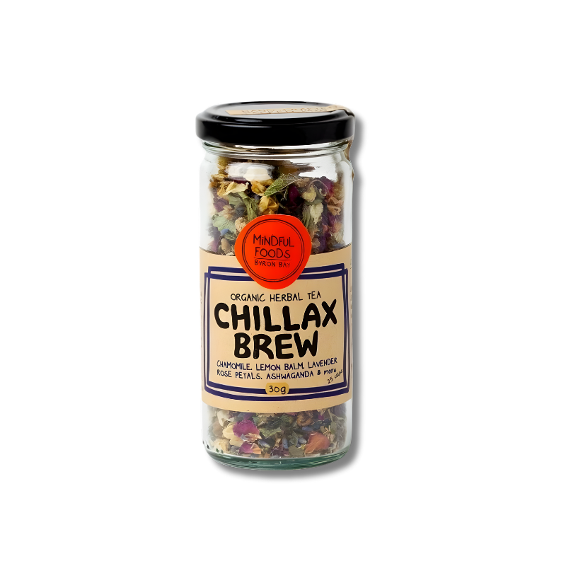 Calming herbal sleep support tea with chamomile and valerian