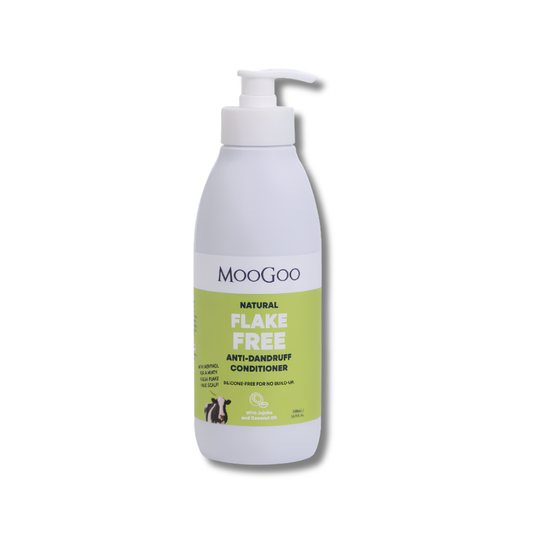 MooGoo Flake Free Anti Dandruff Conditioner supports scalp comfort and helps maintain soft hydrated hair
