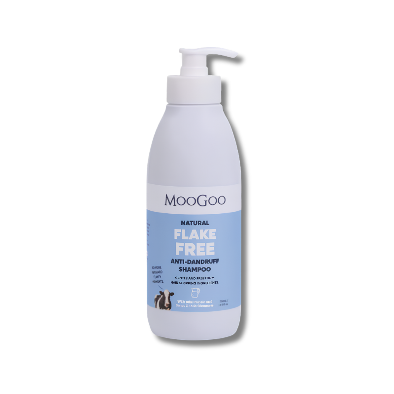 MooGoo Flake Free Anti Dandruff Shampoo supports scalp comfort and helps maintain clean healthy looking hair