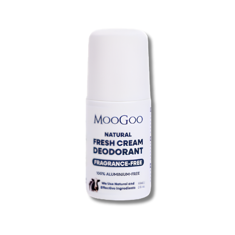 MooGoo Fresh Cream Deodorant Fragrance Free supports natural odour control and helps maintain fresh comfortable skin