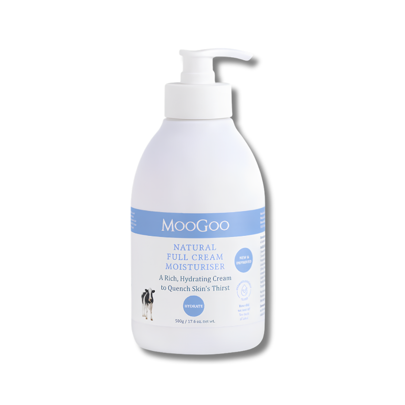 MooGoo Full Cream Moisturiser supports skin hydration and helps maintain soft smooth skin