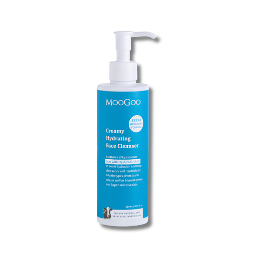MooGoo Creamy Hydrating Face Cleanser supports gentle cleansing and helps maintain soft hydrated skin
