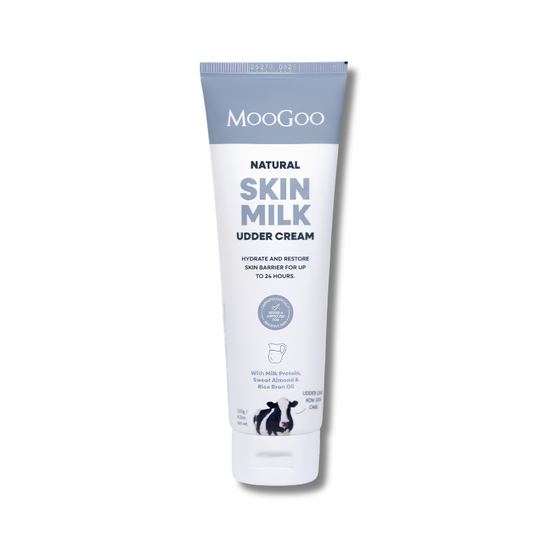 MooGoo Skin Milk Udder Cream supports skin hydration and helps maintain soft protected skin
