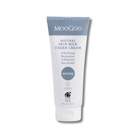 MooGoo Skin Milk Udder Cream supports skin hydration and helps maintain soft protected skin