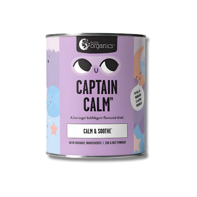 Kids’ calming drink with magnesium, vitamin D, B vitamins, and herbs like chamomile and passionflower to support relaxation and restful sleep.