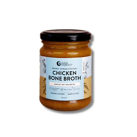 Organic chicken bone broth concentrate – collagen-rich wellness product