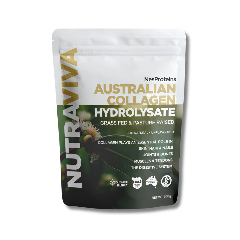 NutraViva Australian Collagen Hydrolysate package on a white background