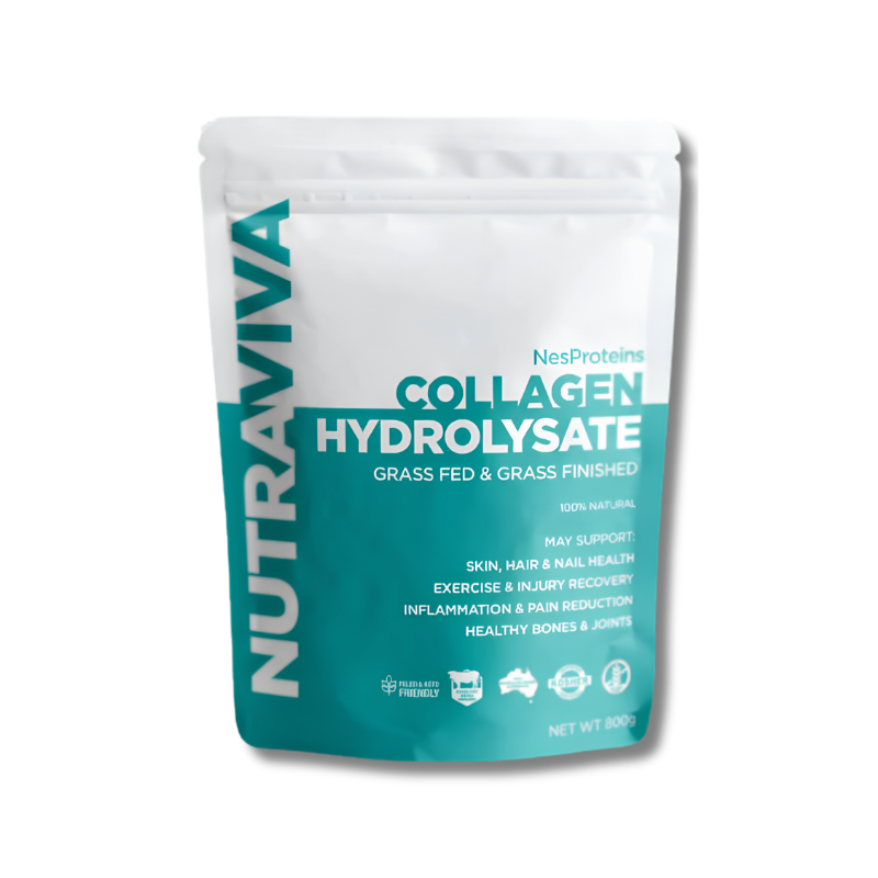 NUTRAVIVA collagen hydrolysate package on a white background